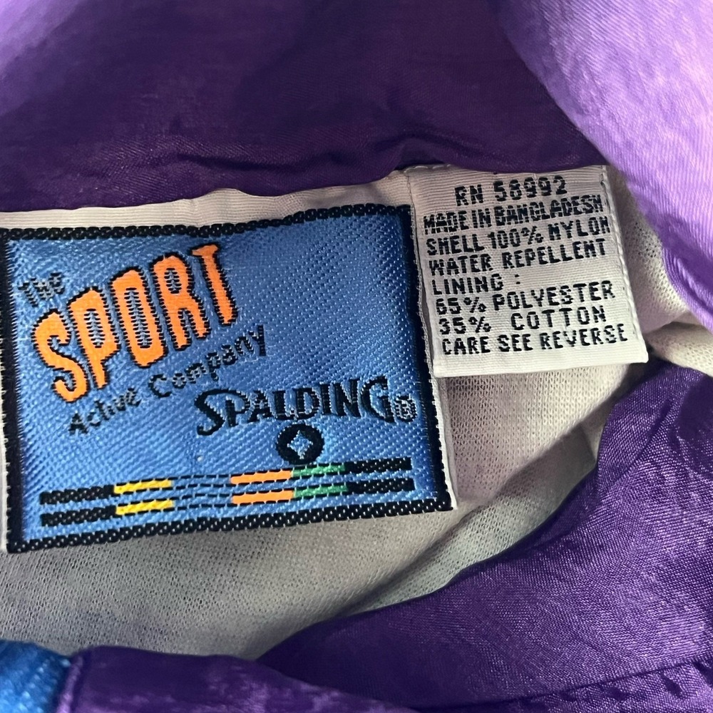 Mens 90s Spalding Sport Suit Jacket Nylon Multi Color XL - Picture 5 of 6